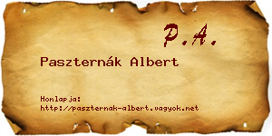 Paszternák Albert névjegykártya