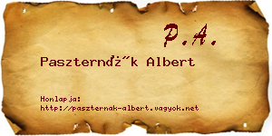 Paszternák Albert névjegykártya