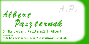 albert paszternak business card